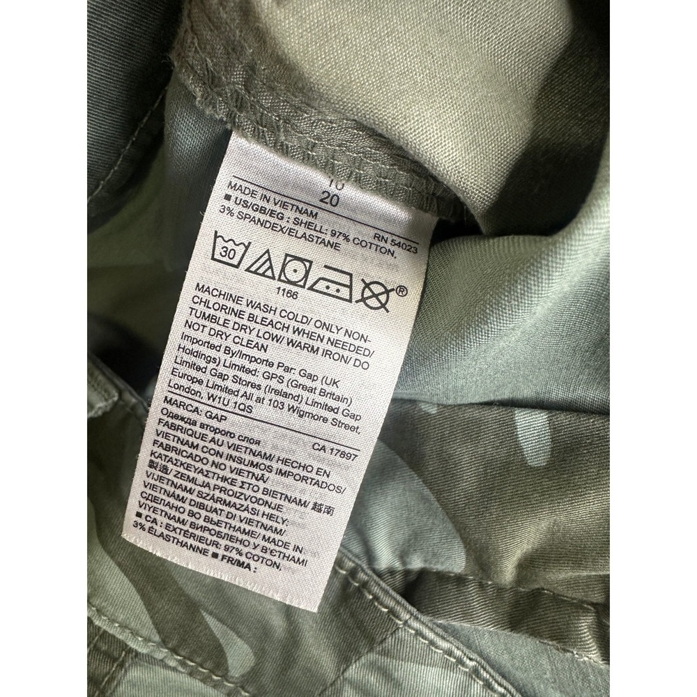 NWT Gap Green Camo Khaki Shorts Womens Size 16 Chino 5" inseam Mid Rise Stretch - Picture 15 of 16